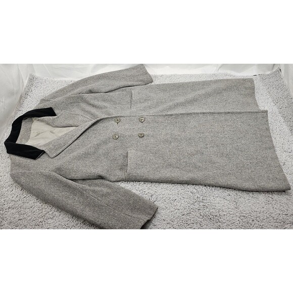 VTG Projections Long Wool Coat Gray Double Breasted Overcoat USA Union Women M/L - Picture 9 of 15